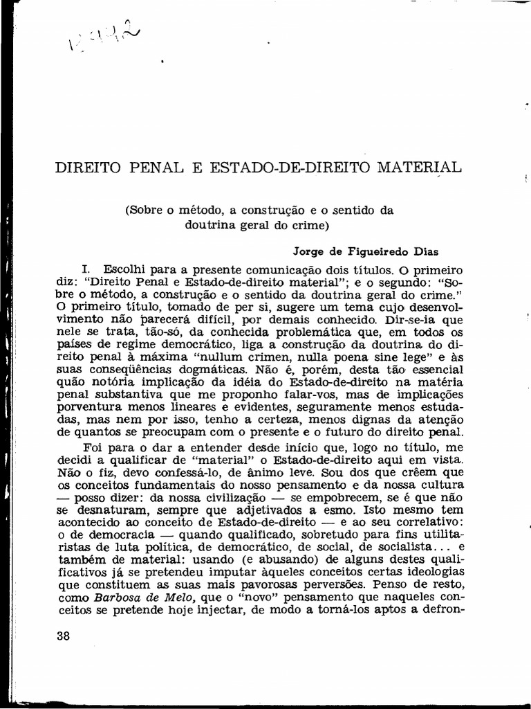 Jorge de Figueiredo Dias - Direito Penal PDF | PDF