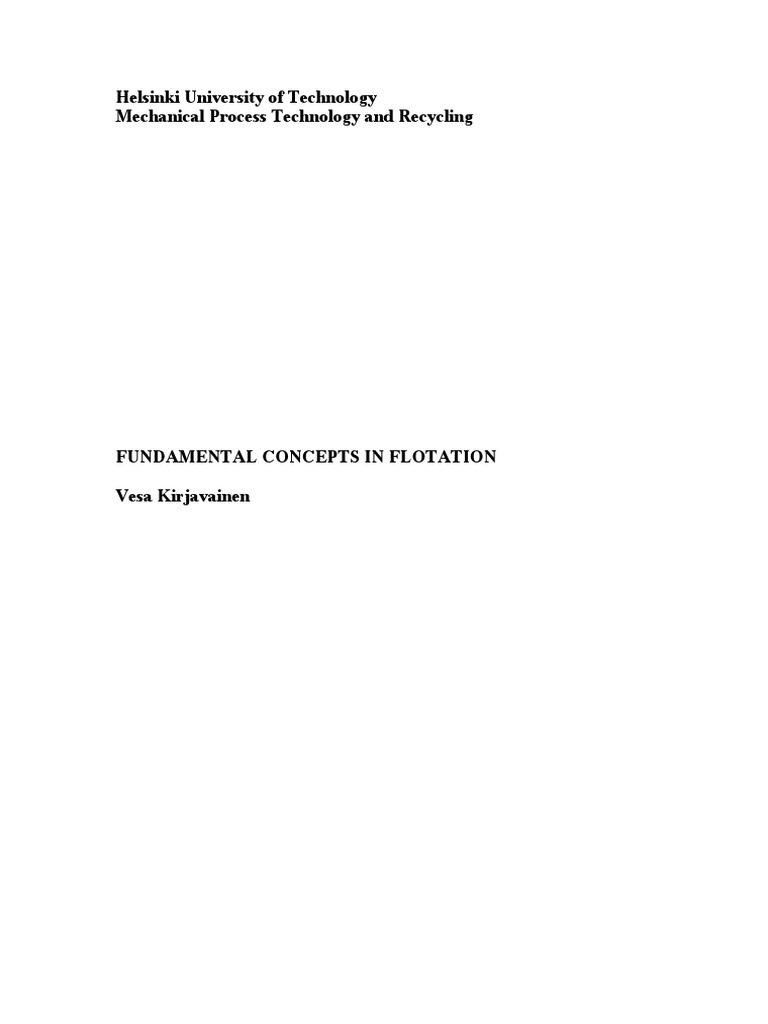 Fundamentals Flotation Pdf Solubility Solvation