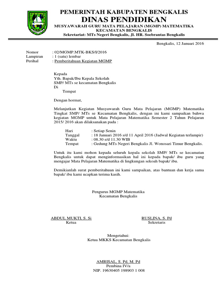 4 Surat Undangan Mgmp