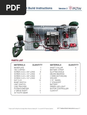 Gateway Vex Testbed Build Instructions Version 2 Vehicle Technology Vehicles