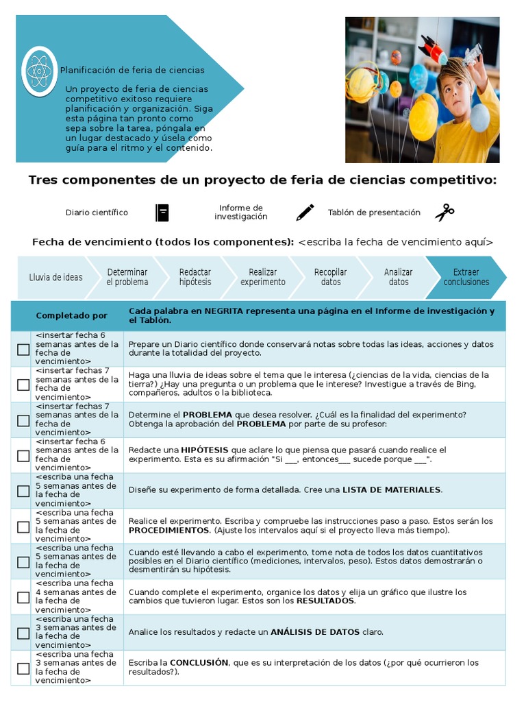 Guía para Proyectos de Feria de Ciencias | PDF | Hipótesis | Science
