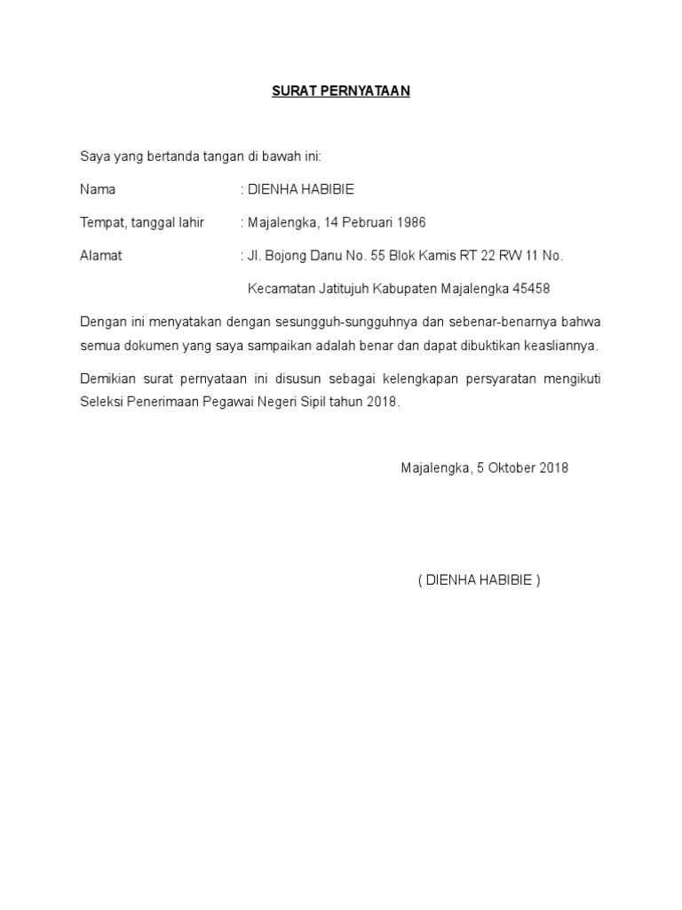 03 Format Surat Pernyataan Keaslian Dokumen