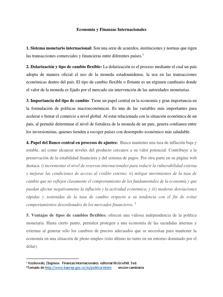 Finanzas Internacionales y Tipo de Cambio | PDF | Mercado de divisas ...