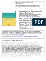 The Use of Tutor Feedback and Student Self-Assessment in Summative Assessment Tasks Towards Transparency For Students and For Tutors