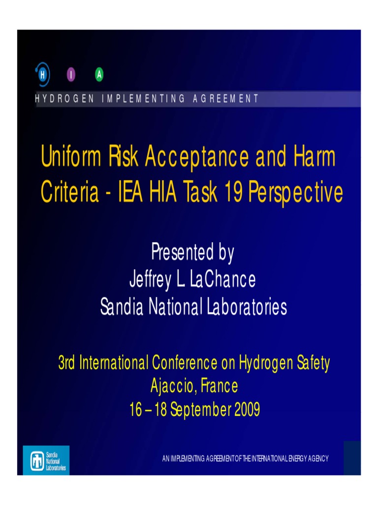 Uniform Risk Criteria for Hydrogen Safety | PDF | International Energy ...