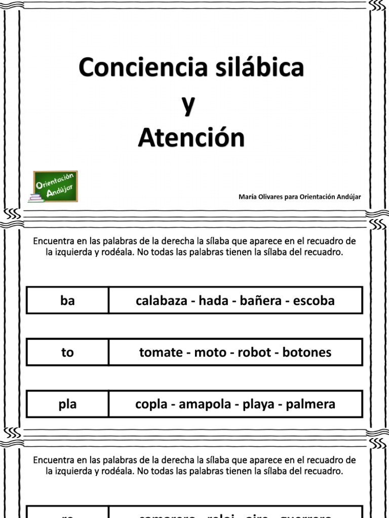 Actividad de Sílaba y Palabra para Niños | PDF | Artes del Lenguaje y ...