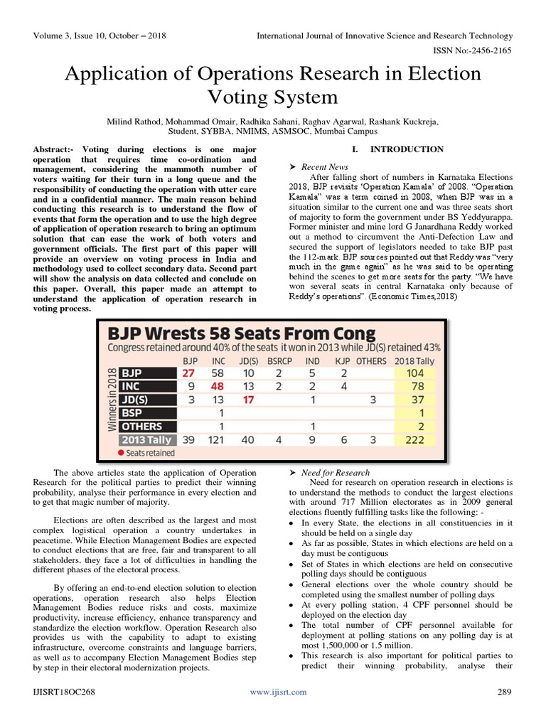Operations Research in Election Voting | PDF | Voter Turnout | Game Theory