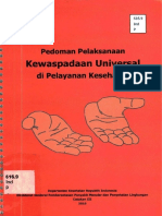 Pedoman Pelaksanaan Kewaspadaan Universal Di Pelayanan Kesehata