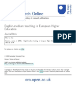 Open Research Online: English-Medium Teaching in European Higher Education