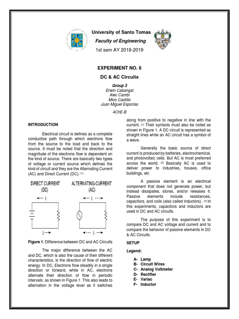 DC and AC Circuit Experiment Analysis | PDF | Direct Current ...
