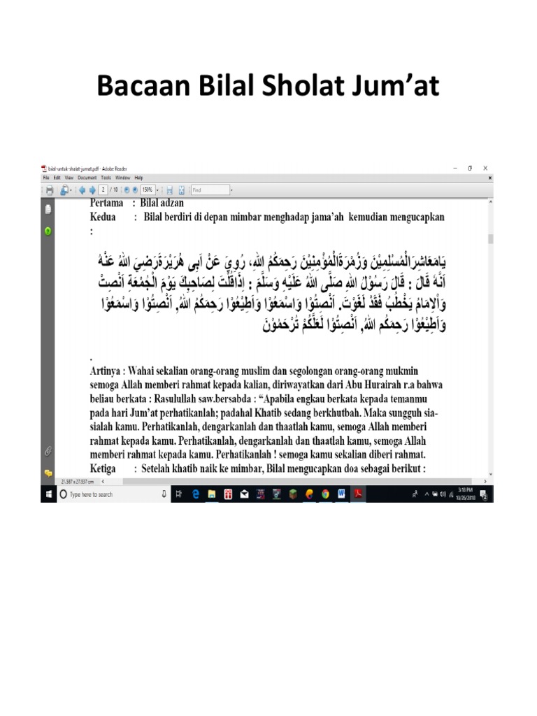 Bacaan Bilal Sholat Jumat Pdf