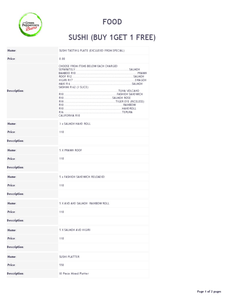 Sushi Deals for Food Lovers | PDF | Sushi | Seafood