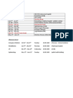 SERIA 1 and 2 clinical rotations schedule