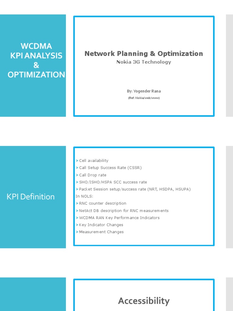 WCDMA KPI Analysis and Optimization | PDF | High Speed Packet Access ...