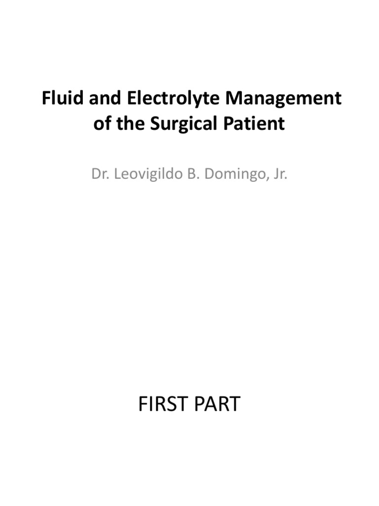 Fluid and Electrolyte Management of the Surgical Patient | PDF ...