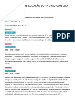 Exercícios Sobre Equação de 1º Grau