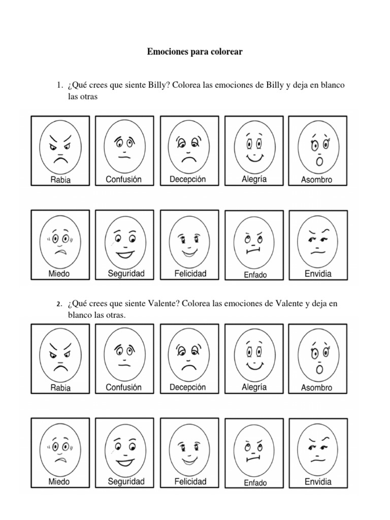 Emociones para Colorear | PDF | Teoría del ajedrez | Ajedrez