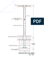 Detale de Columna: Concreto F'C 210 Kg/cm2