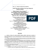 Arquitetura OpenGIS Baseada em Software Livre para Solução de Geoprocessamento