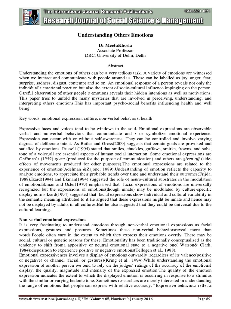 Understanding Emotional Expressions | PDF | Emotions | Affect (Psychology)