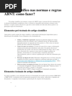 Artigo Científico Nas Normas e Regras ABNT