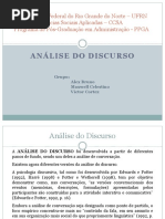 Apresentação Análise do Discurso