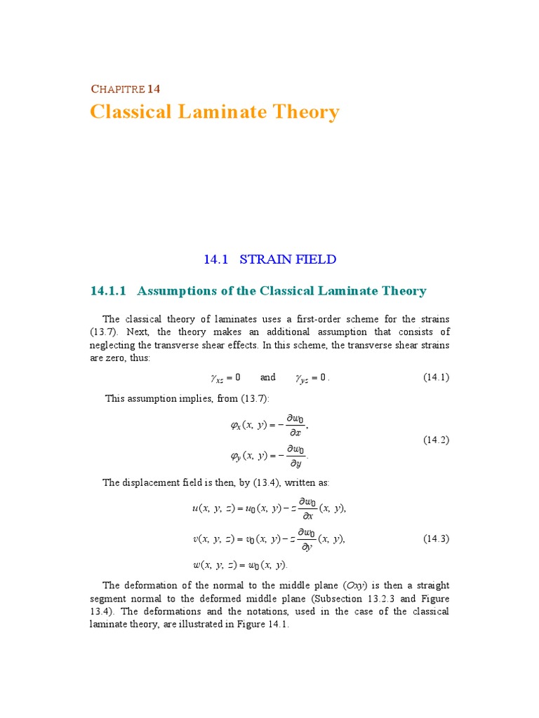 14.1.1 Assumptions of The Classical Laminate Theory PDF Matrix