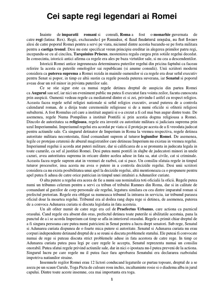 Cei 7 Regi Ai ROmei | PDF
