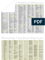 Photoshop 7 Keyboard Shortcuts for Tools, Files, Types and Layers