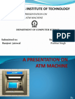 Technocrats Institute of Technology: A Presentation On Atm Machine