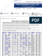 Watch Battery Cross Reference Table - Chart For All Watch Batteries PDF