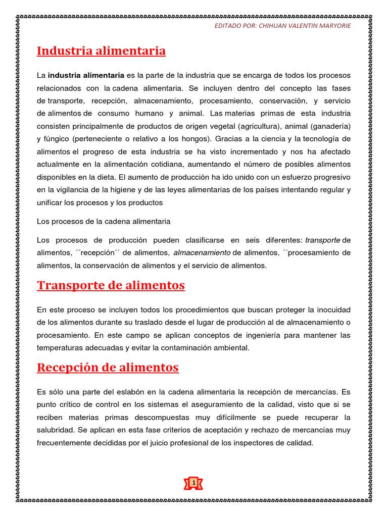 Industria Alimentaria Industria de alimentos Comida y bebida