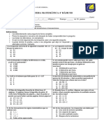 Prueba de Ecuaciones e Inecuaciones