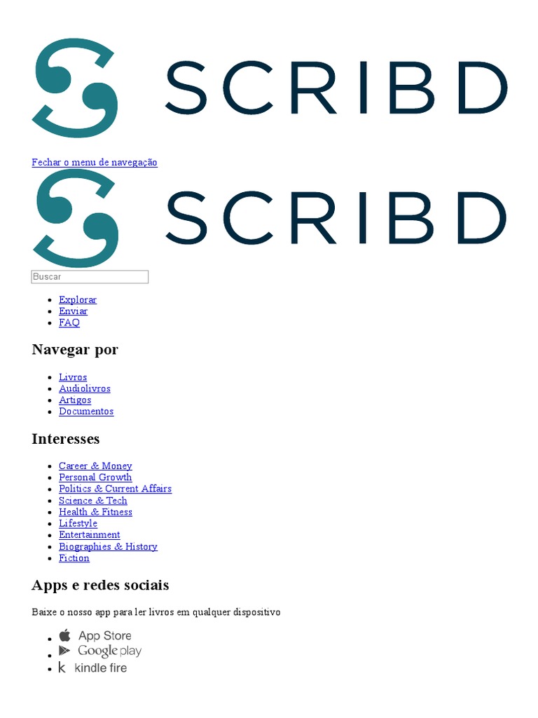 Instructions for Closing the Navigation Menu on the Scribd Website PDF