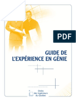 Guide de l Expérience en Génie