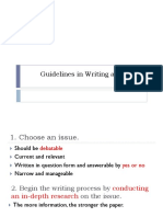 Guidelines in Writing a Position Paper