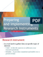 Preparing and Implementing Research Instruments