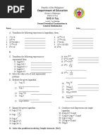 Department of Education SHS in Tuy: Second Periodical Examination in General Mathematics