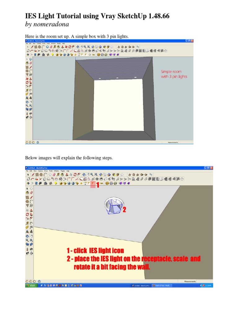 Ies Light Tutorial Using Vray Sketchup 1 PDF | PDF
