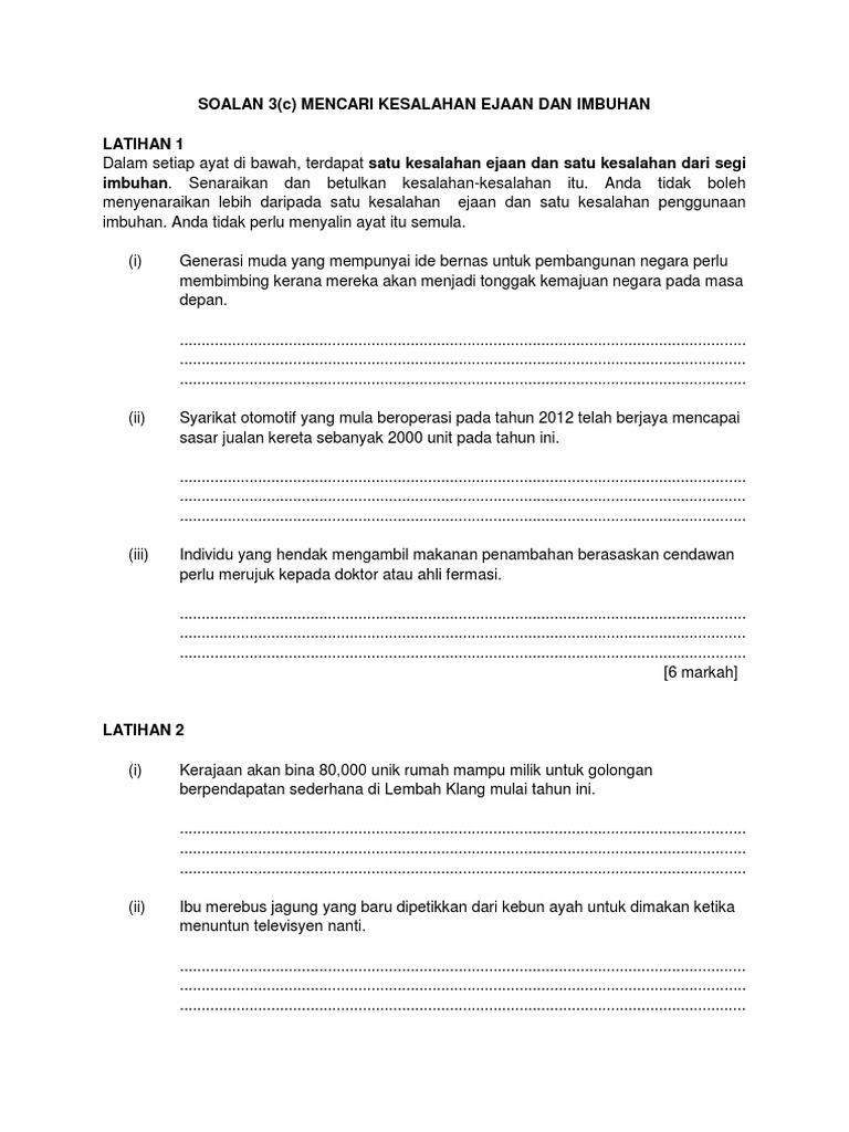 Latihan Tatabahasa Skor A 30 11 Pdf