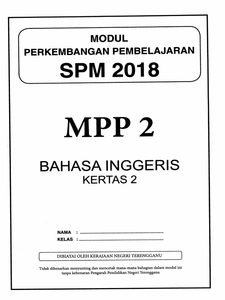 Kertas 2 Pep Pertengahan Tahun Ting 5 Terengganu 2018 Soalan Pdf