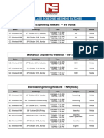 2018 - 19 Class Schedule Weekend Batches: Civil Engineering Weekend - NW (Noida)