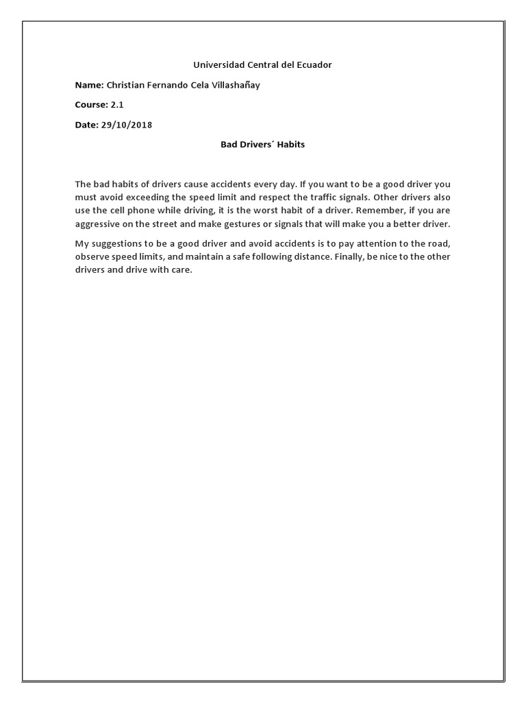 Bad Drivers | PDF