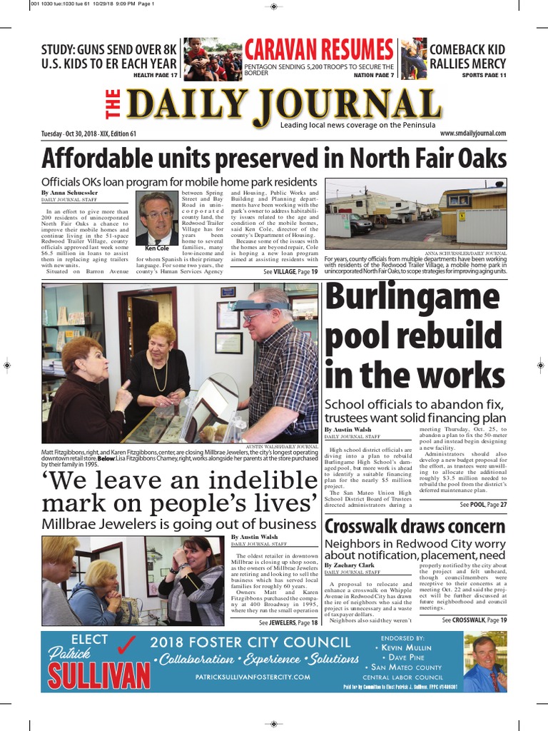 San Mateo Daily Journal 10-30-18 Edition | PDF | Taxes