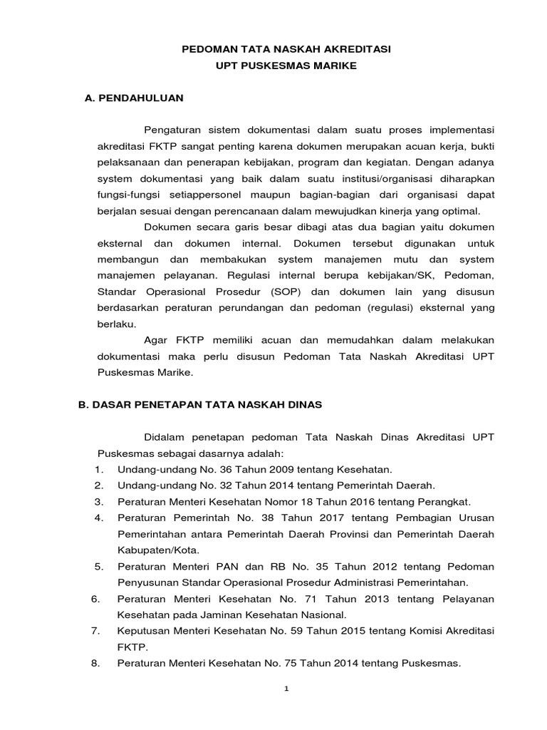 Pedoman Tata Naskah Akreditasi | PDF