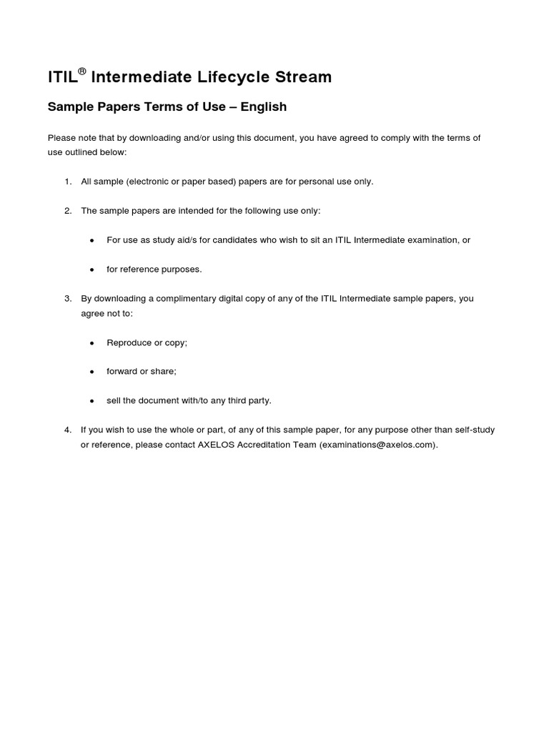 Itil Intermediate Lifecycle Service Transition Sample1 Scenario Booklet
