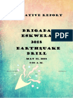 Brigada Eskwela 2018 Earthquake Drill: Narrative Report