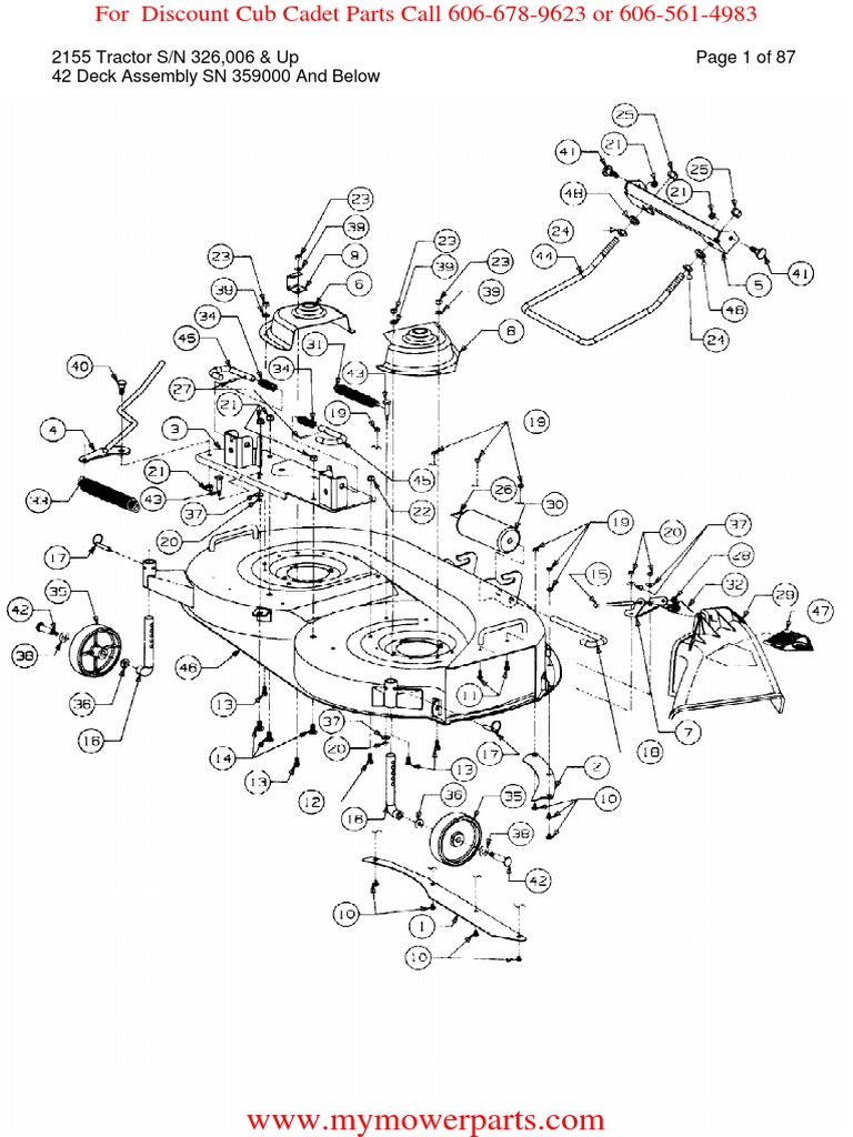 Cub Cadet Parts Manual for Model 2155 Tractor SN 326006 ... cub cadet 2155 wiring diagram 