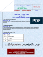 Advance Computer Architecture - CS501 Spring 2012 Mid Term Paper PDF