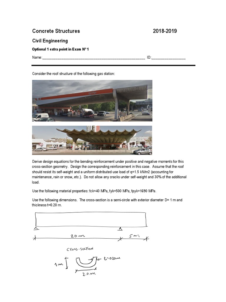 Reinforced Concrete Design for Gas Station Roof | PDF